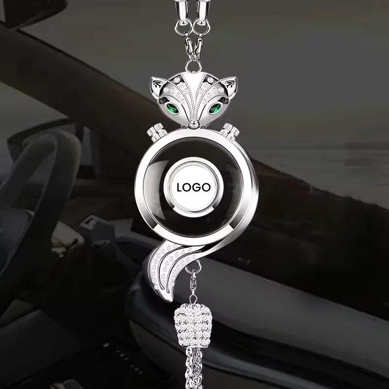 Car Decoration Car DIY Perfume Pendant Air Freshener Rearview Mirror Metal Lace Logo Pendant Hanging Perfume Empty Diffuser