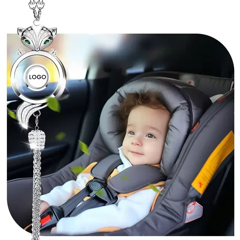 Car Decoration Car DIY Perfume Pendant Air Freshener Rearview Mirror Metal Lace Logo Pendant Hanging Perfume Empty Diffuser